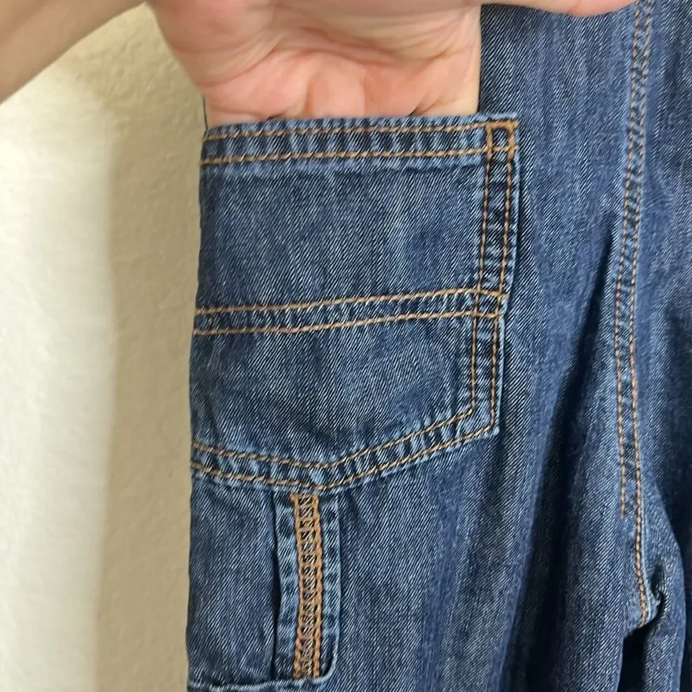 Oshkosh B’Gosh Vestbak Flannel Lined Buffalo Plaid Jean Denim Overalls 24 months